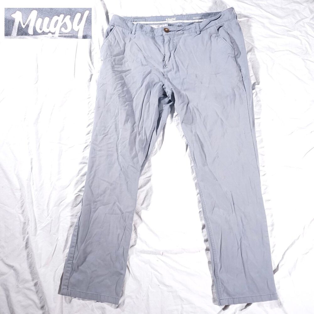Mugsy Marinas Pants Gray Chino Khaki Mens 38x32